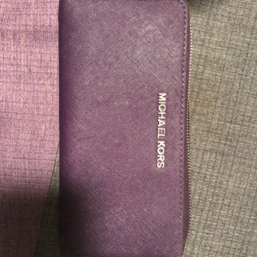 Michael Kors leather wallet in purple!